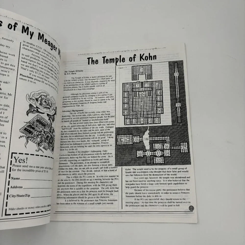 Planchette Number 1 March 1995 by Hell's Peak Publishing RARE‎ Piece of Gaming